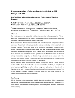 Porous materials of electrochemical cells in the CAE design process