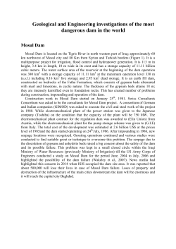 Geological and Engineering investigations of the most