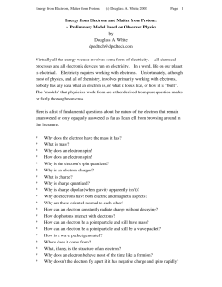 Energy from Electrons and Matter from Protons