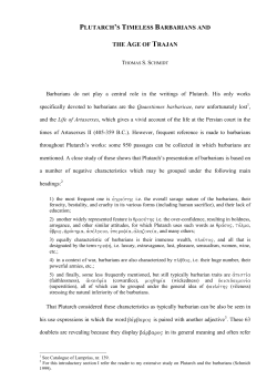 Plutarch`s Timeless Barbarians and the Age of Trajan