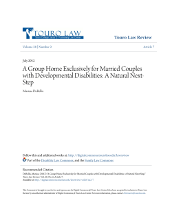 A Group Home Exclusively for Married Couples with Developmental
