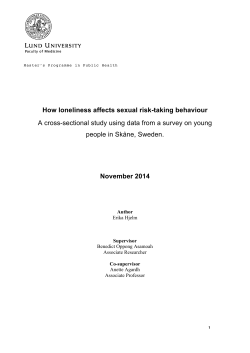 How loneliness affects sexual risk