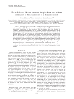The stability of African savannas: insights from the indirect