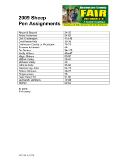 2009 Sheep Pen Assignments