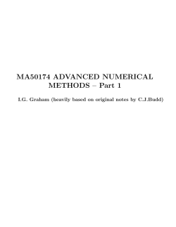 MA50174 ADVANCED NUMERICAL METHODS