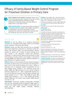 Efficacy of Family-Based Weight Control Program for