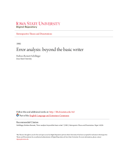 Error analysis: beyond the basic writer