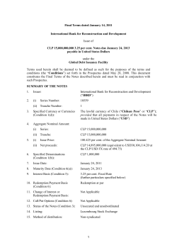 annex i to terms agreement no