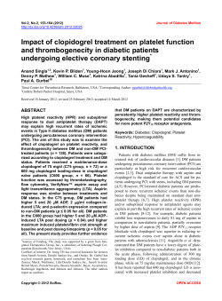 Impact of clopidogrel treatment on platelet function and