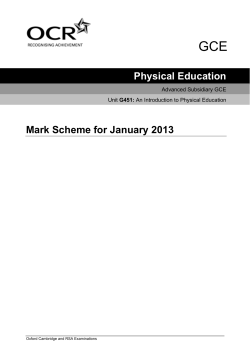Mark scheme - Unit G451 - An introduction to physical