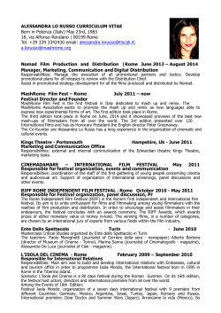 ALESSANDRA LO RUSSO CURRICULUM VITAE Born in Potenza