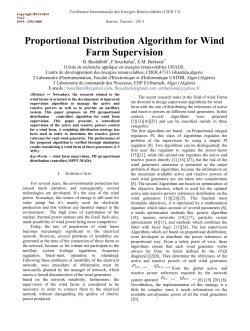 Proportional Distribution Algorithm for Wind Farm Supervision