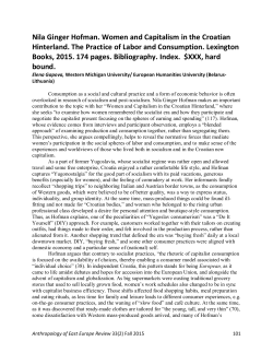 Nila Ginger Hofman. Women and Capitalism in the Croatian