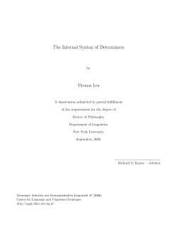 The Internal Syntax of Determiners