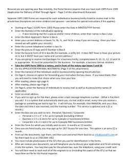 PS Form 1583, Application for Delivery of Mail Through Agent