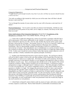 The Categorical and Practical Imperative