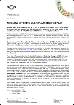 NOS NOW OFFERING MULTI PLATFORM FOX PLAY