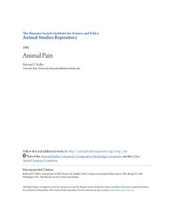 Animal Pain - Animal Studies Repository