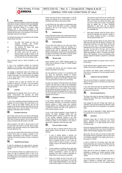 General term and conditions of sale