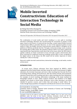 Mobile Inverted Constructivism: Education of Interaction Technology