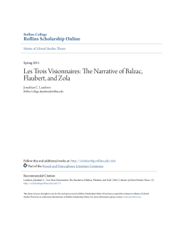 The Narrative of Balzac, Flaubert, and Zola