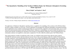 The Quantitative Modelling of the Northern Williston Basin: the