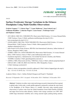 Surface Freshwater Storage Variations in the Orinoco Floodplains