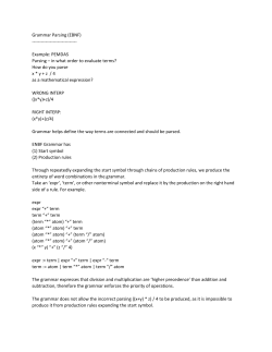 Grammar Parsing (EBNF) -----------------------------