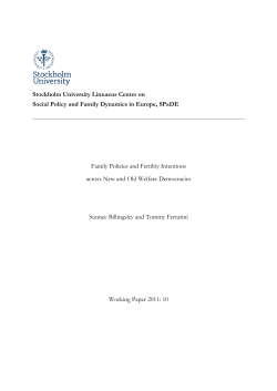 Family Policies and Fertility Intentions across New and Old Welfare