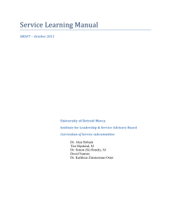 Service Learning Manual - University of Detroit Mercy