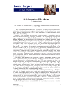 Self-Respect and Retaliation