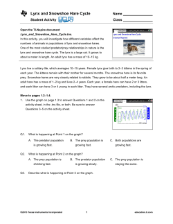 Lynx and Snowshoe Hare Cycle - TI Education