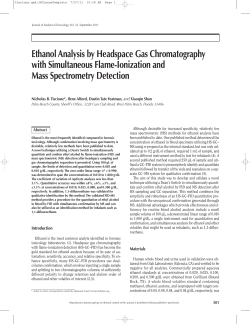 Ethanol Analysis by Headspace Gas Chromatography with