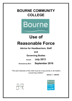 Use of Reasonable Force - Bourne Community College