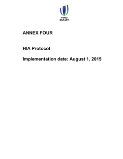 ANNEX FOUR HIA Protocol Implementation date: August 1, 2015