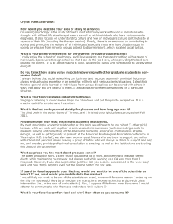 Crystal Hank Interview: How would you describe your area of study