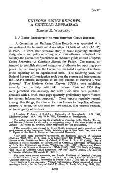 Uniform Crime Reports: A Critical Appraisal