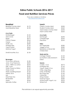 Meal and A La Carte Pricing