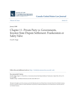 Chapter 11--Private Party vs. Governments, Investor