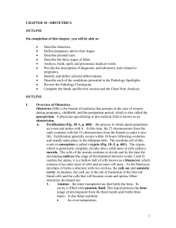 1 CHAPTER 18 &ndash;OBSTETRICS OUTLINE On completion of this