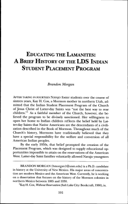 educating the lamanites: a brief history of the lds indian student