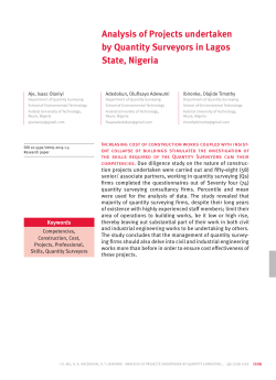 Analysis of Projects undertaken by Quantity Surveyors in Lagos
