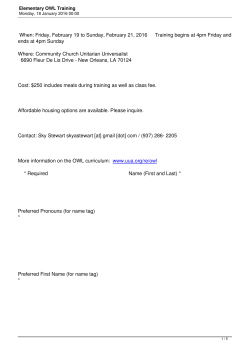 Elementary OWL Training