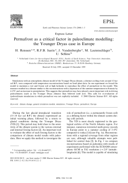Permafrost as a critical factor in paleoclimate modelling