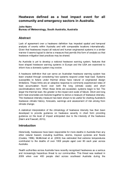 Heatwave defined as a heat impact event for all