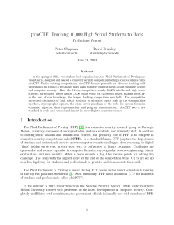 picoCTF: Teaching 10,000 High School Students to Hack