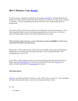 How I Measure Cane Density
