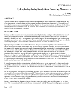 Hydroplaning During Steady-State Cornering Maneuvers