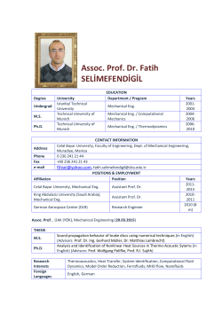Assoc. Prof. Dr. Fatih SELİMEFENDİGİL