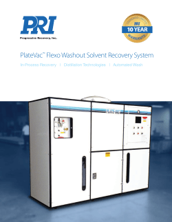 PlateVac&trade; Flexo Washout Solvent Recovery System